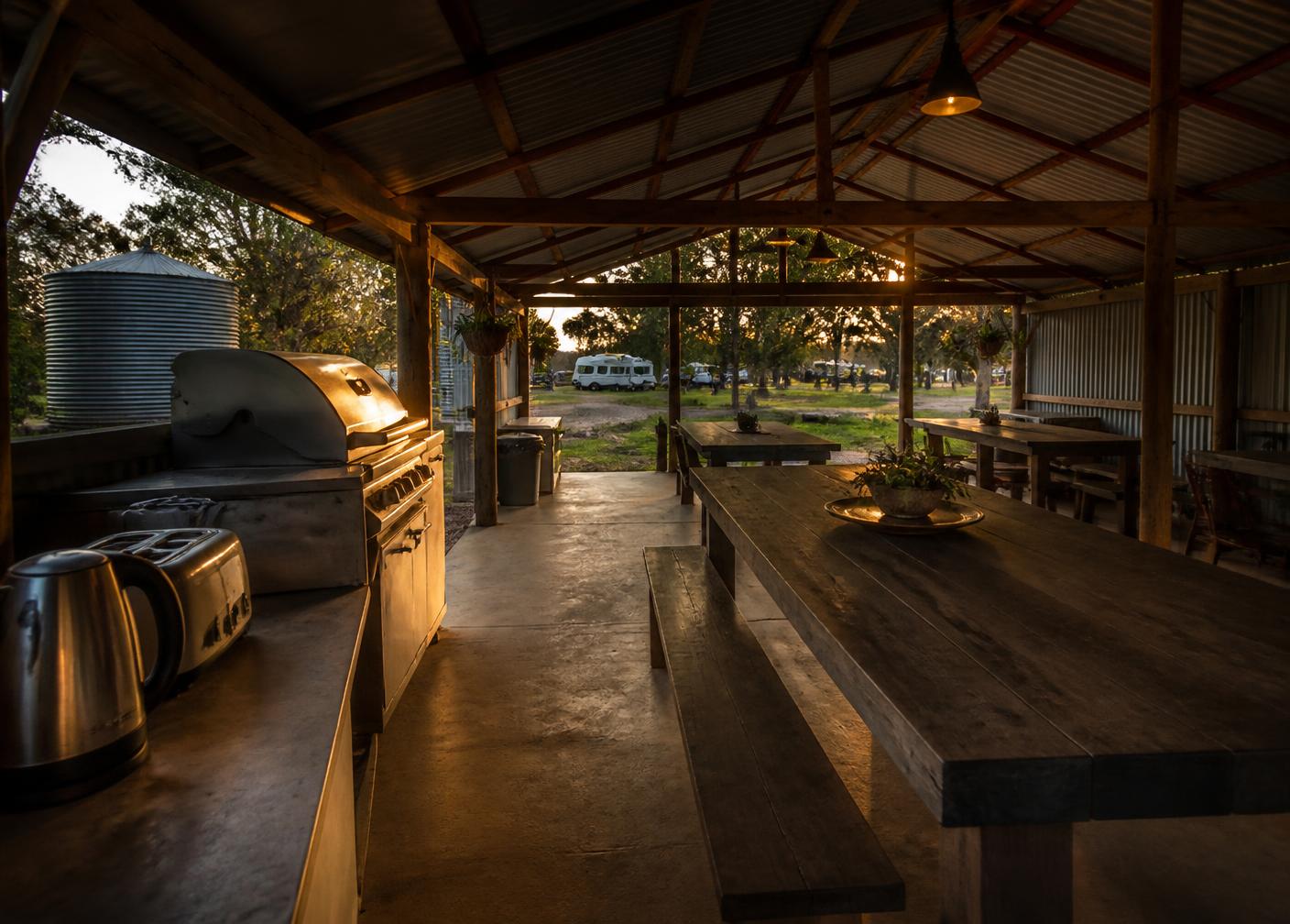 Camp kitchen and undercover gathering area